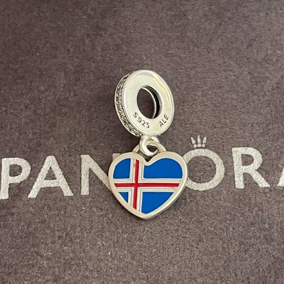 Pandora Iceland Flag Heart Charm - Picture 1 of 4
